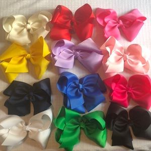 12 hair bows,Multicolored,7inch
